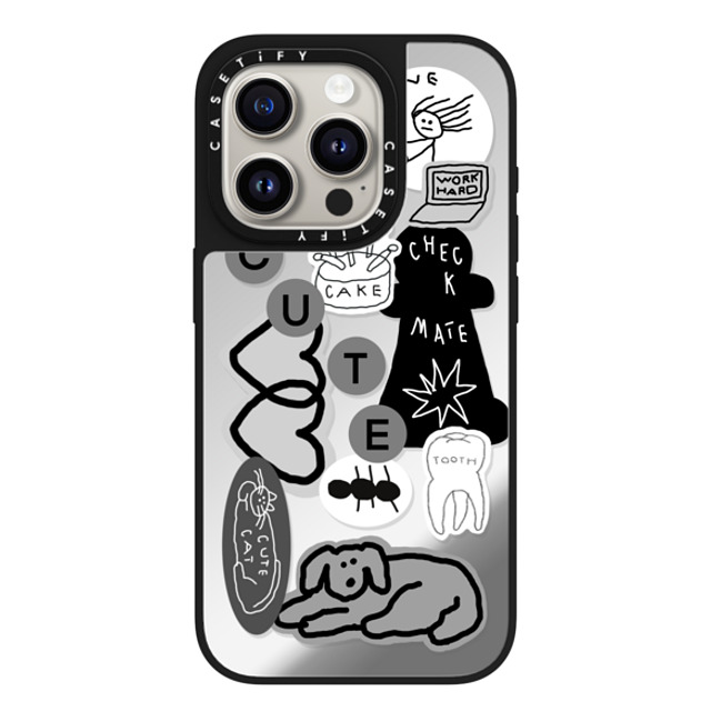 INAPSQUARE x CASETiFY iPhone 15 Pro Case Silver on Black ミラーケース MagSafe対応 INAP STICKER 01 INAPSQUARE x CASETiFY iPhone 15 Pro Case Silver on Black ミラーケース MagSafe対応 INAP STICKER 01