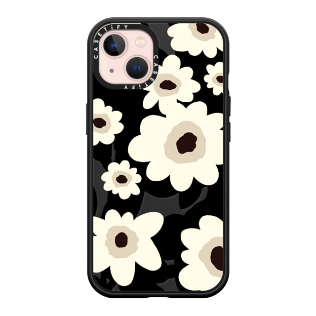 designlovefest x CASETiFY iPhone 13 ケース マットブラック インパクトケース MagSafe対応 Flowers