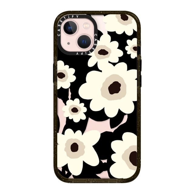 designlovefest x CASETiFY iPhone 13 ケース ブラック インパクトケース Flowers