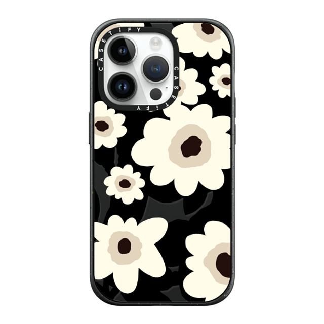 designlovefest x CASETiFY iPhone 14 Pro ケース マットブラック インパクトケース MagSafe対応 Flowers