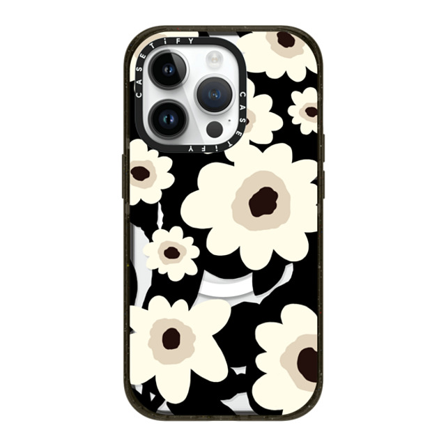 designlovefest x CASETiFY iPhone 14 Pro ケース ブラック インパクトケース MagSafe対応 Flowers