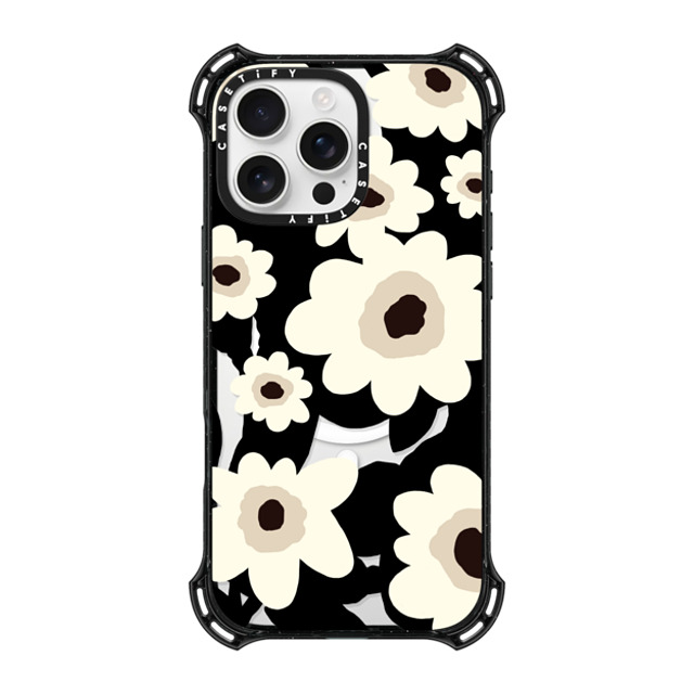 designlovefest x CASETiFY iPhone 16 Pro Max ケース ブラック バウンスケース Flowers