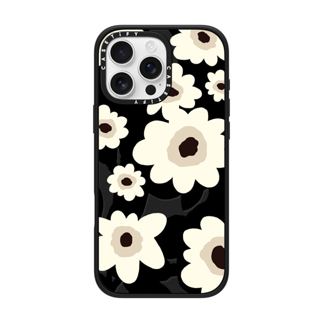 designlovefest x CASETiFY iPhone 16 Pro Max ケース マットブラック インパクトケース MagSafe対応 Flowers