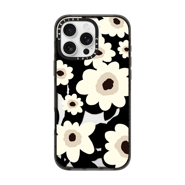 designlovefest x CASETiFY iPhone 16 Pro Max ケース ブラック インパクトケース Flowers