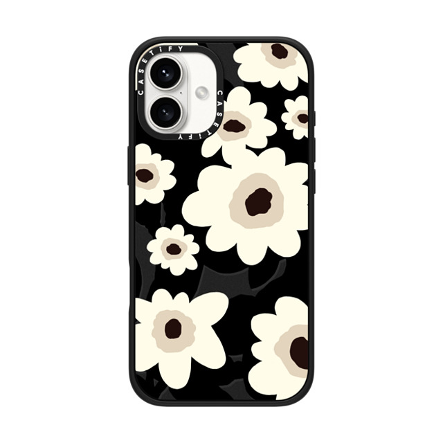 designlovefest x CASETiFY iPhone 16 Plus ケース マットブラック インパクトケース Flowers