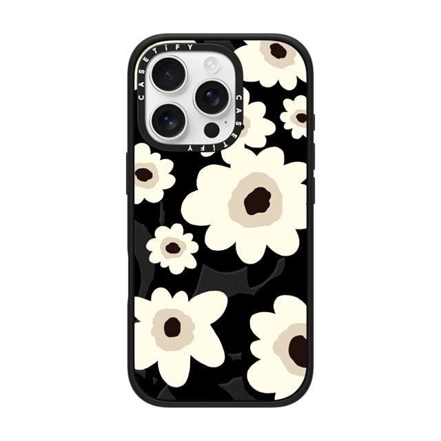 designlovefest x CASETiFY iPhone 16 Pro ケース マットブラック インパクトケース MagSafe対応 Flowers