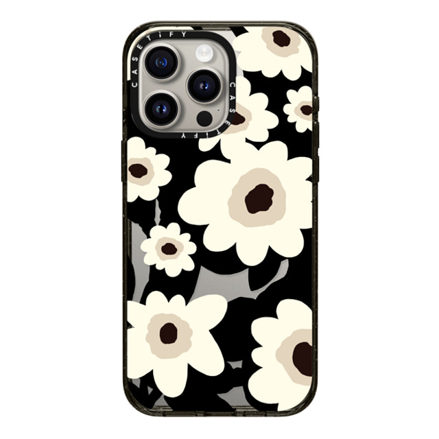 designlovefest x CASETiFY iPhone 15 Pro Max ケース ブラック インパクトケース Flowers