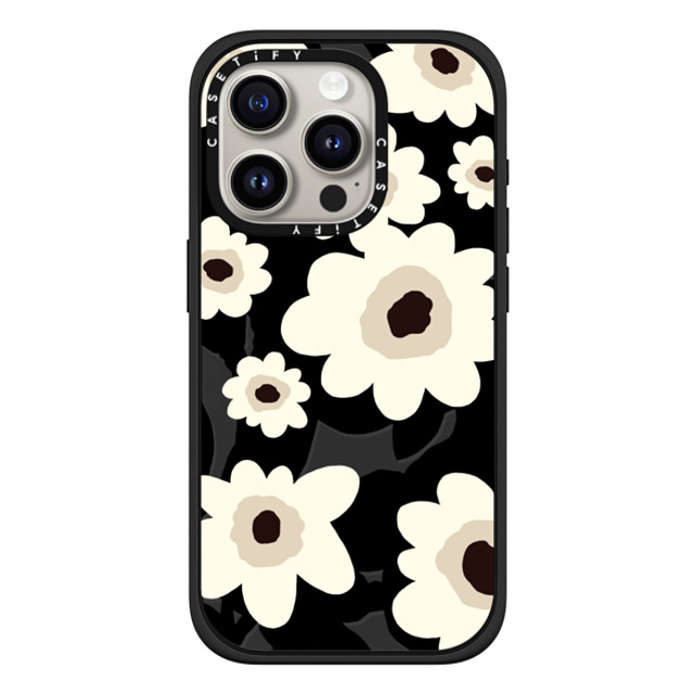 designlovefest x CASETiFY iPhone 15 Pro ケース マットブラック インパクトケース MagSafe対応 Flowers