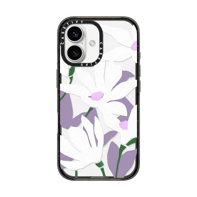 designlovefest x CASETiFY iPhone 16 Case Floral Black Impact Case Magnolia purple lilac flowers Mother's Day designlovefest x CASETiFY iPhone 16 Case Floral Black Impact Case Magnolia purple lilac flowers Mother's Day