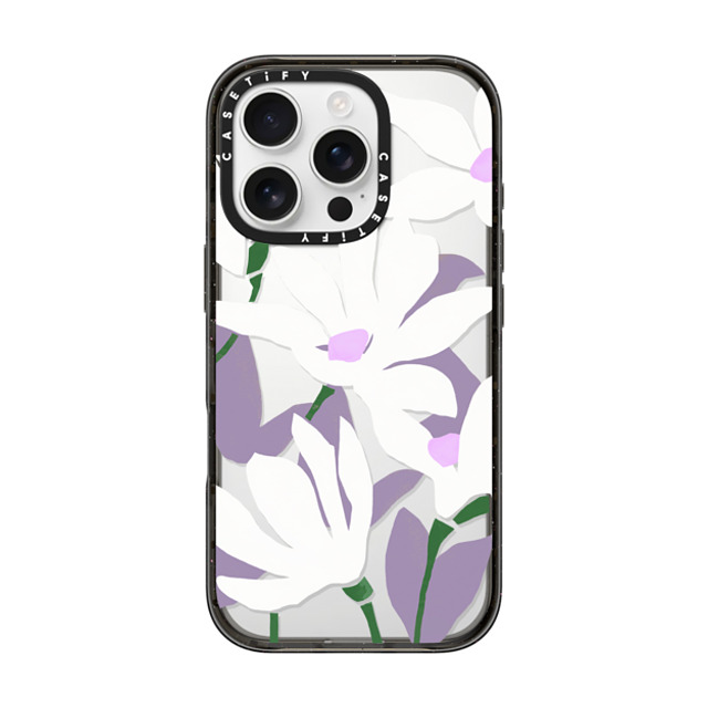 designlovefest x CASETiFY iPhone 16 Pro Case Floral Black インパクトケース Magnolia purple lilac flowers Mother's Day designlovefest x CASETiFY iPhone 16 Pro Case Floral Black インパクトケース Magnolia purple lilac flowers Mother's Day