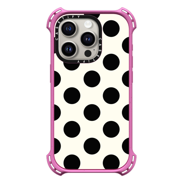 designlovefest x CASETiFY iPhone 15 Pro Case Matte Pink バウンスケース Polka dots black Mother's Day designlovefest x CASETiFY iPhone 15 Pro Case Matte Pink バウンスケース Polka dots black Mother's Day