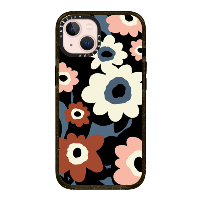 designlovefest x CASETiFY iPhone 13 ケース ブラック インパクトケース Flowers #2