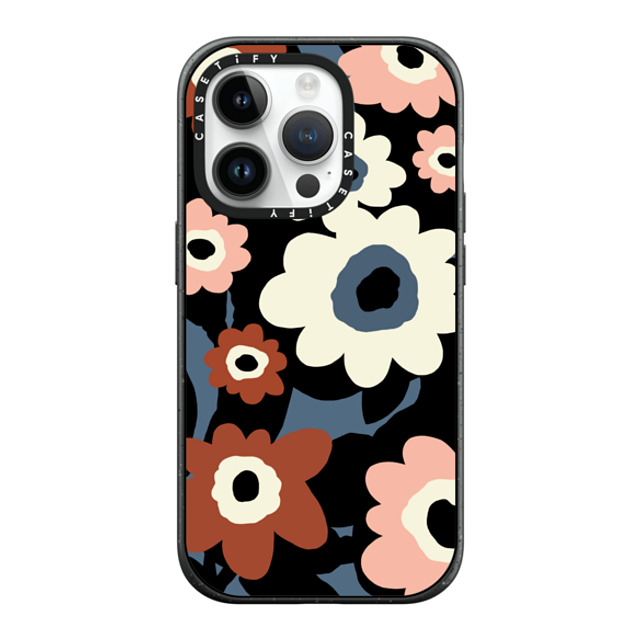 designlovefest x CASETiFY iPhone 14 Pro ケース マットブラック インパクトケース MagSafe対応 Flowers #2