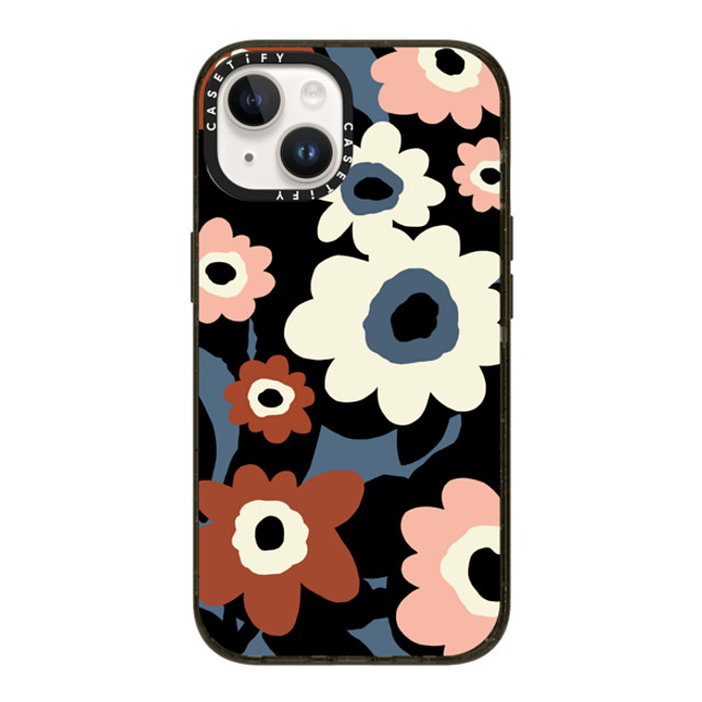 designlovefest x CASETiFY iPhone 14 ケース ブラック インパクトケース Flowers #2