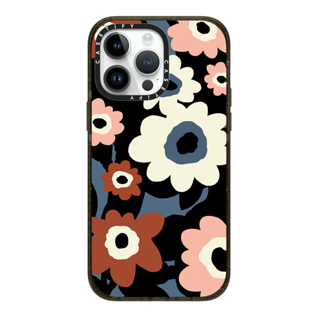 designlovefest x CASETiFY iPhone 14 Pro Max ケース ブラック インパクトケース MagSafe対応 Flowers #2