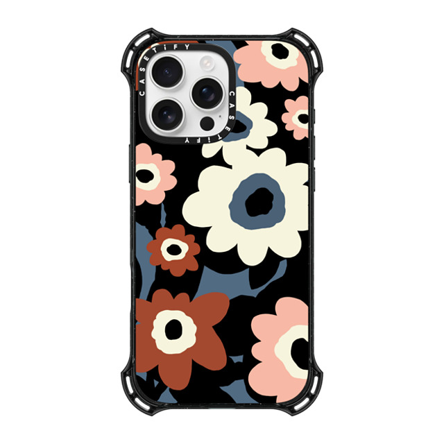 designlovefest x CASETiFY iPhone 16 Pro Max ケース ブラック バウンスケース Flowers #2