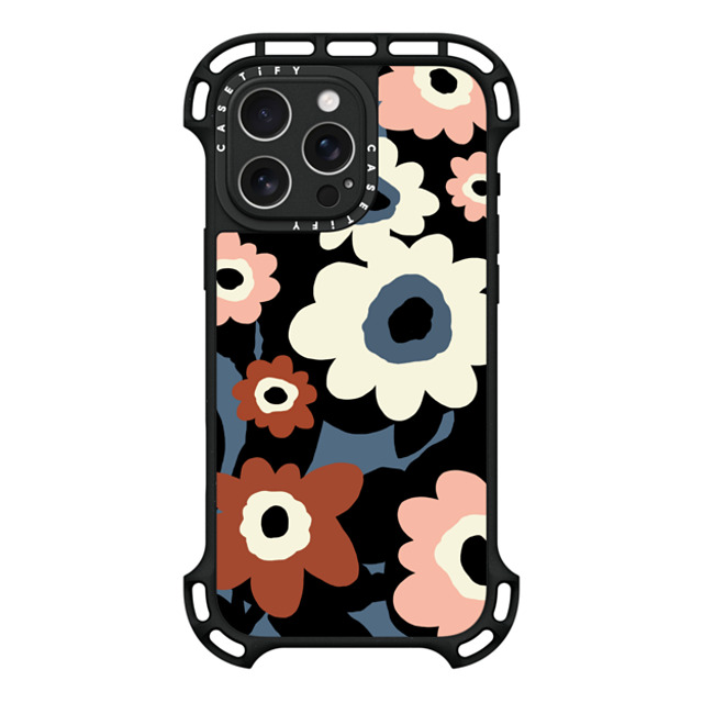 designlovefest x CASETiFY iPhone 16 Pro Max ケース ブラック ウルトラ バウンスケース MagSafe対応 Flowers #2