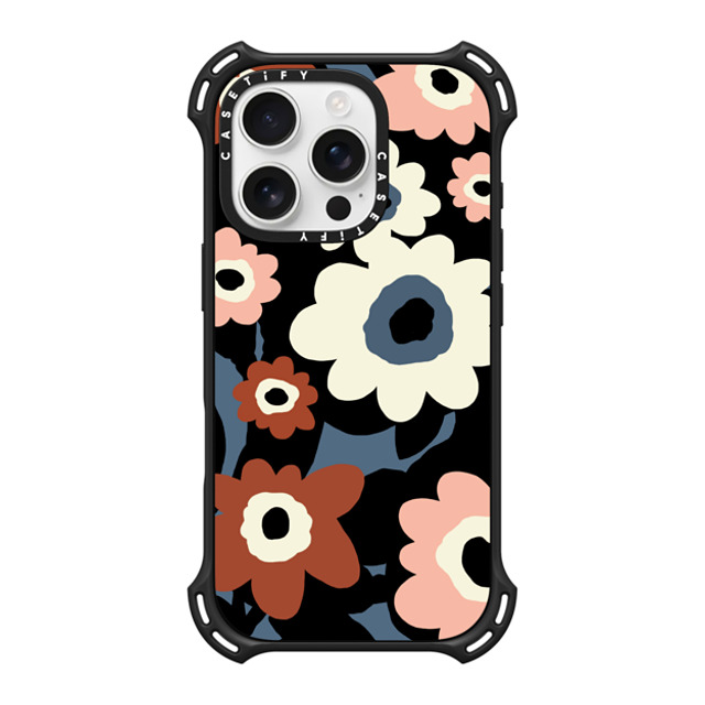 designlovefest x CASETiFY iPhone 16 Pro ケース マットブラック バウンスケース Flowers #2