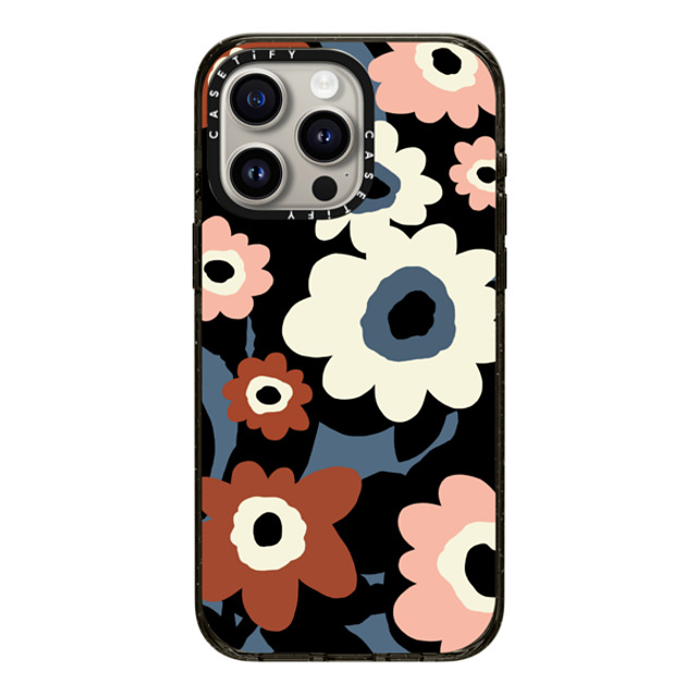 designlovefest x CASETiFY iPhone 15 Pro Max ケース ブラック インパクトケース Flowers #2