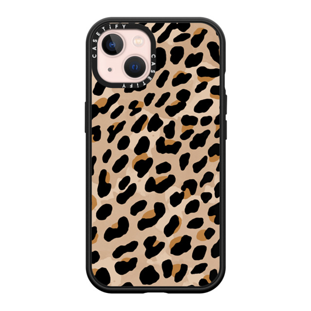 designlovefest x CASETiFY iPhone 13 ケース マットブラック インパクトケース MagSafe対応 Leopard Print