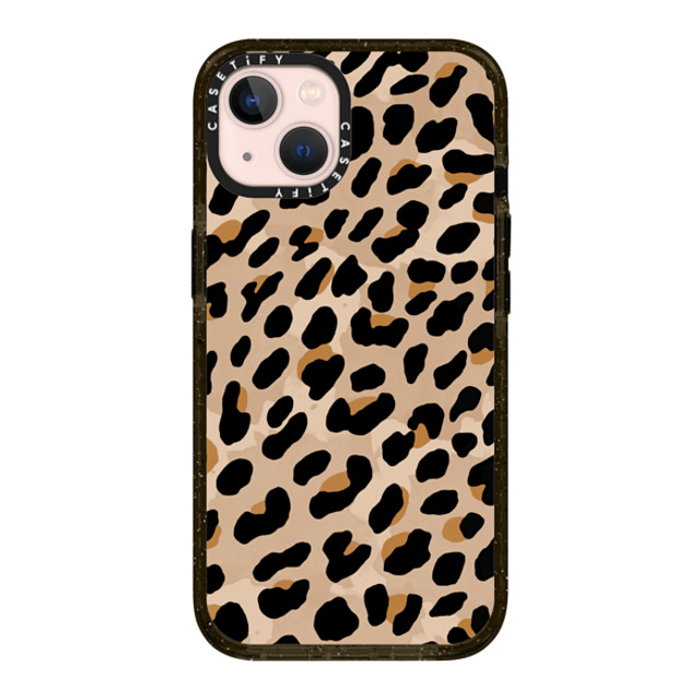 designlovefest x CASETiFY iPhone 13 ケース ブラック インパクトケース MagSafe対応 Leopard Print