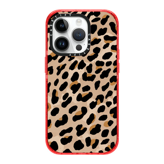 designlovefest x CASETiFY iPhone 14 Pro Case レッド Impact Case Leopard Print designlovefest x CASETiFY iPhone 14 Pro Case レッド Impact Case Leopard Print