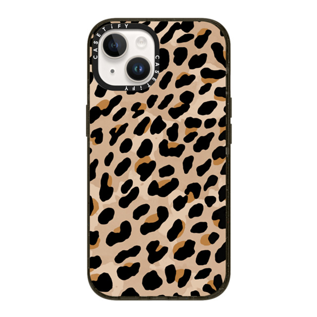 designlovefest x CASETiFY iPhone 14 ケース ブラック インパクトケース Leopard Print