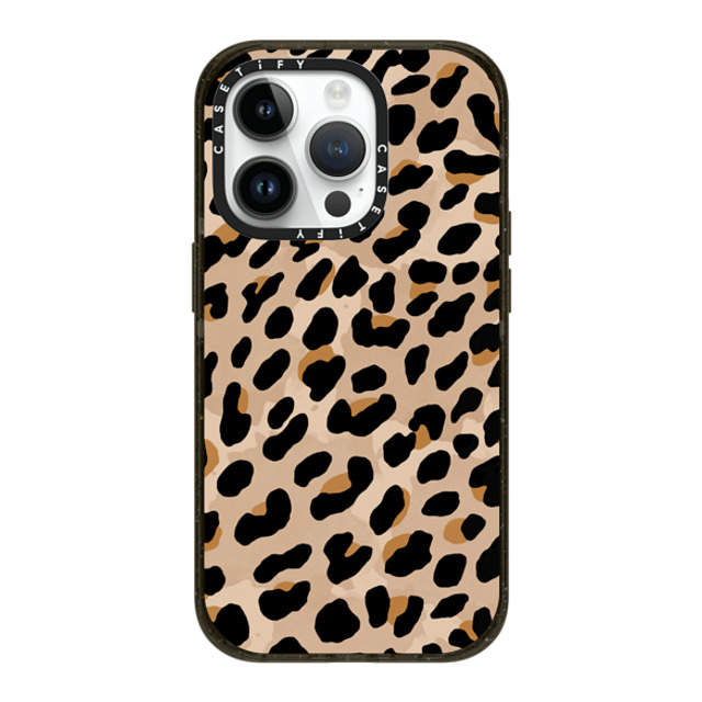 designlovefest x CASETiFY iPhone 14 Pro ケース ブラック インパクトケース MagSafe対応 Leopard Print