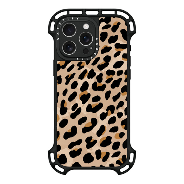 designlovefest x CASETiFY iPhone 16 Pro Max ケース ブラック ウルトラ バウンスケース MagSafe対応 Leopard Print