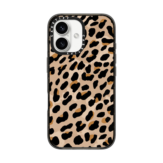 designlovefest x CASETiFY iPhone 16 ケース ブラック インパクトケース MagSafe対応 Leopard Print