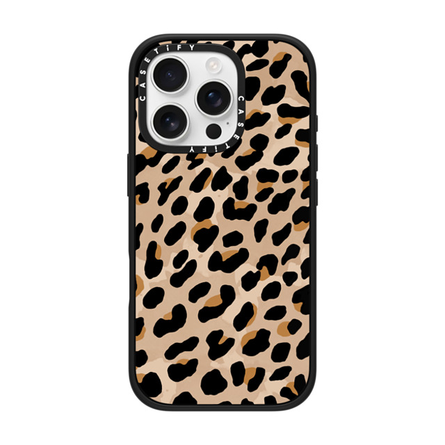 designlovefest x CASETiFY iPhone 16 Pro ケース マットブラック インパクトケース MagSafe対応 Leopard Print