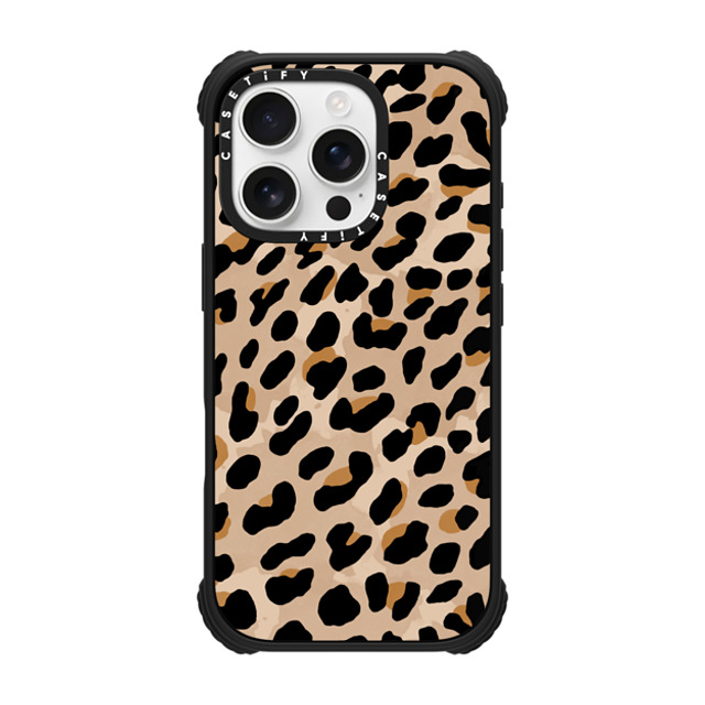 designlovefest x CASETiFY iPhone 16 Pro ケース マットブラック ウルトラ インパクトケース MagSafe 対応 Leopard Print