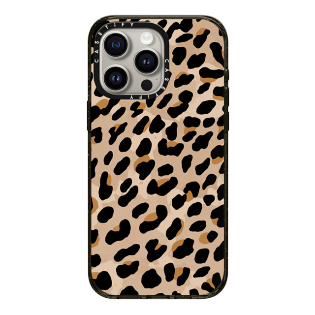 designlovefest x CASETiFY iPhone 15 Pro Max ケース ブラック インパクトケース MagSafe対応 Leopard Print