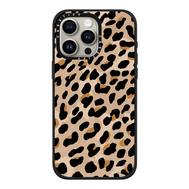 designlovefest x CASETiFY iPhone 15 Pro Max ケース マットブラック インパクトケース MagSafe対応 Leopard Print