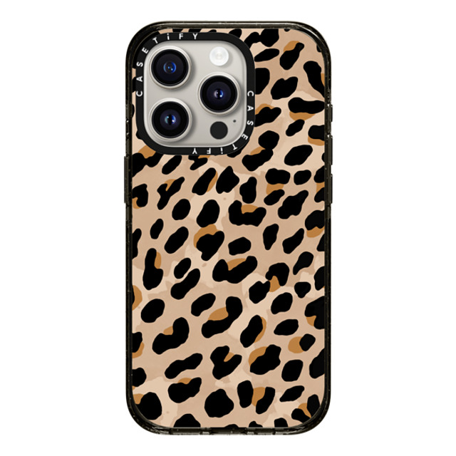 designlovefest x CASETiFY iPhone 15 Pro ケース ブラック インパクトケース Leopard Print