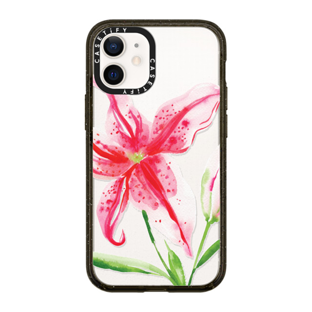 Jenna Rainey x CASETiFY iPhone 12 mini ケース Floral,Fine Art ブラック インパクトケース Stargazer Lily Back to School Jenna Rainey x CASETiFY iPhone 12 mini ケース Floral,Fine Art ブラック インパクトケース Stargazer Lily Back to School