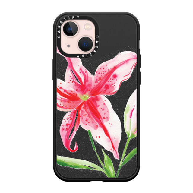 Jenna Rainey x CASETiFY iPhone 13 Mini Case Floral,Fine Art マットブラック インパクトケース Stargazer Lily Mother's Day Jenna Rainey x CASETiFY iPhone 13 Mini Case Floral,Fine Art マットブラック インパクトケース Stargazer Lily Mother's Day
