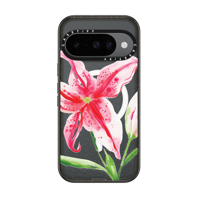 Jenna Rainey x CASETiFY Pixel 10 ケース Floral,Fine Art ブラック Impact Magnetic Case Stargazer Lily
