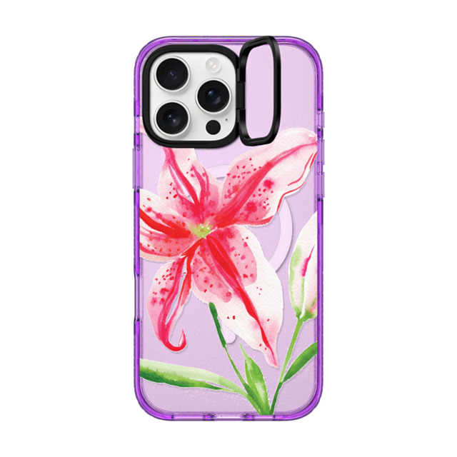 Jenna Rainey x CASETiFY iPhone 16 Pro Max Case Floral,Fine Art パープル インパクトリングスタンドケース MagSafe対応 Stargazer Lily Father's Day Jenna Rainey x CASETiFY iPhone 16 Pro Max Case Floral,Fine Art パープル インパクトリングスタンドケース MagSafe対応 Stargazer Lily Father's Day