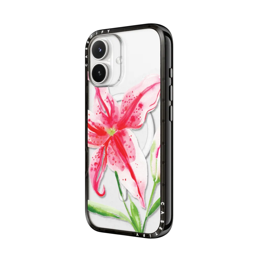 Compact iPhone 17 Case MagSafe Compatible - Stargazer Lily