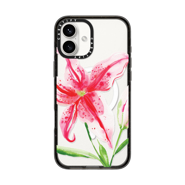Jenna Rainey x CASETiFY iPhone 16 Plus Case Black Impact Case MagSafe Compatible Stargazer Lily Jenna Rainey x CASETiFY iPhone 16 Plus Case Black Impact Case MagSafe Compatible Stargazer Lily