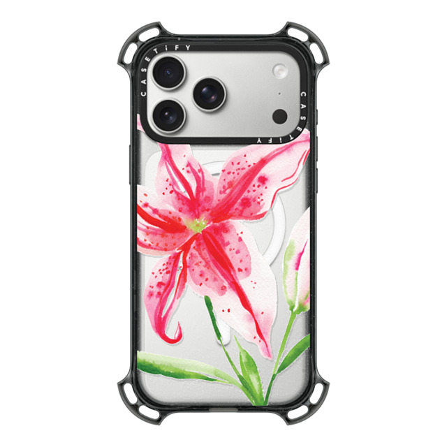 Jenna Rainey x CASETiFY iPhone 17 Pro Max ケース Floral,Fine Art ブラック バウンスケース Stargazer Lily