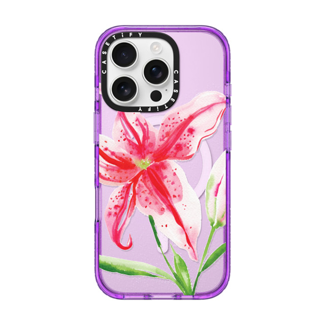 Jenna Rainey x CASETiFY iPhone 16 Pro Case パープル Impact Case MagSafe Compatible Stargazer Lily Jenna Rainey x CASETiFY iPhone 16 Pro Case パープル Impact Case MagSafe Compatible Stargazer Lily