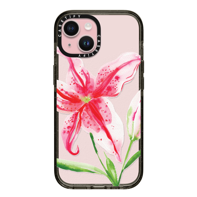 Jenna Rainey x CASETiFY iPhone 15 ケース Floral,Fine Art ブラック インパクトケース Stargazer Lily Mother's Day Jenna Rainey x CASETiFY iPhone 15 ケース Floral,Fine Art ブラック インパクトケース Stargazer Lily Mother's Day