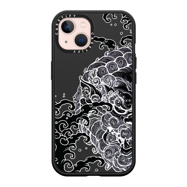 Gabe Shum x CASETiFY iPhone 13 ケース マットブラック インパクトケース MagSafe対応 Lucky Foo Dog by Gabe Shum