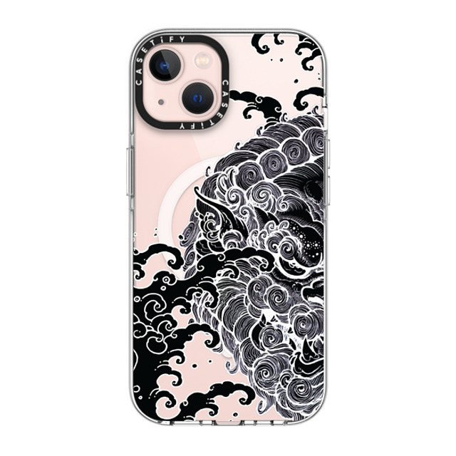 Gabe Shum x CASETiFY iPhone 13 ケース クリア クリア ケース MagSafe対応 Lucky Foo Dog by Gabe Shum