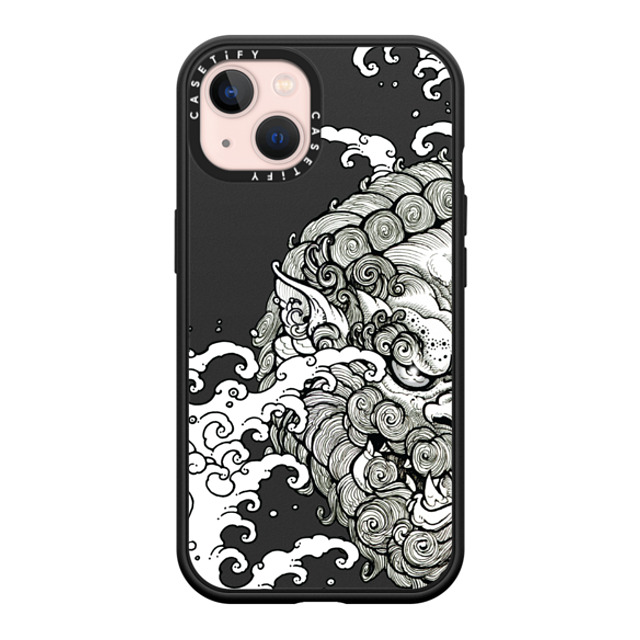 Gabe Shum x CASETiFY iPhone 13 ケース マットブラック インパクトケース MagSafe対応 Lucky Foo Dog by Gabe Shum