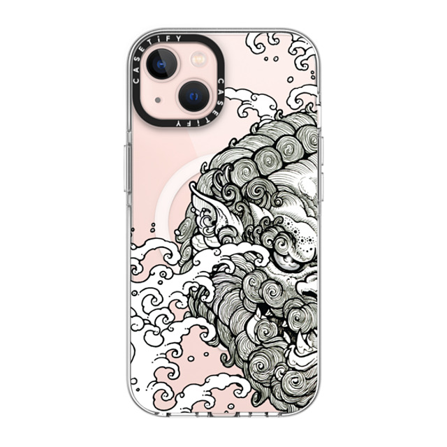 Gabe Shum x CASETiFY iPhone 13 ケース クリア クリア ケース MagSafe対応 Lucky Foo Dog by Gabe Shum