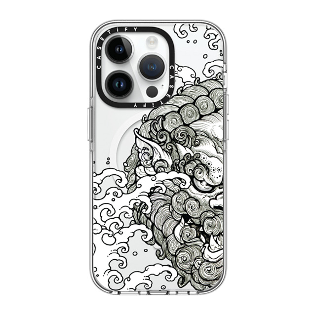 Gabe Shum x CASETiFY iPhone 14 Pro ケース クリア クリア ケース MagSafe対応 Lucky Foo Dog by Gabe Shum