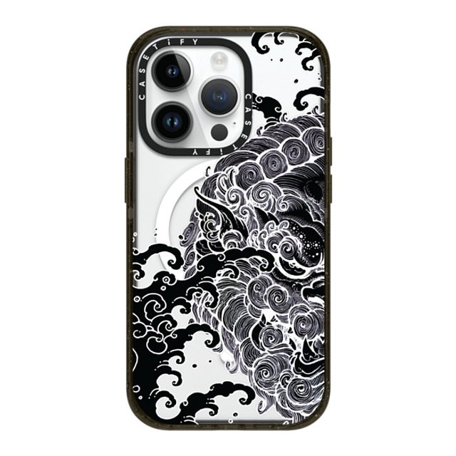 Gabe Shum x CASETiFY iPhone 14 Pro ケース ブラック インパクトケース MagSafe対応 Lucky Foo Dog by Gabe Shum